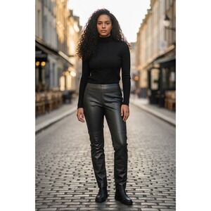 Wilson's Leather Maxima Black Leather Pants |Lined Size 2 Sleek Indie Thirst